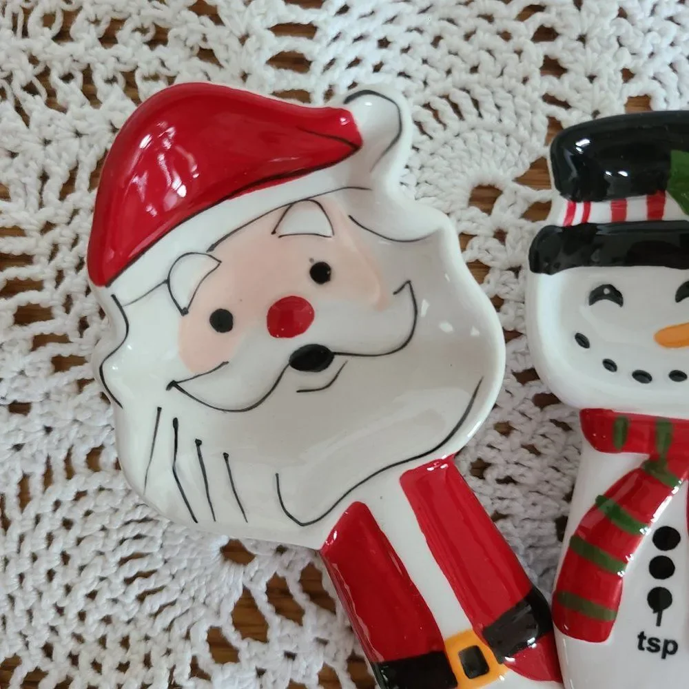 Sleigh Bell Bistro Porcelain Holiday Measuring Spoons Very Merry HL9173119 NWT
